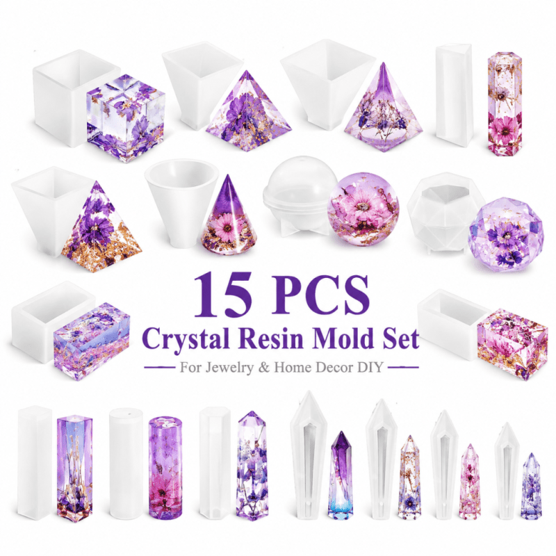 Resin Jewelry Kit - Set di 15 Stampi in Silicone